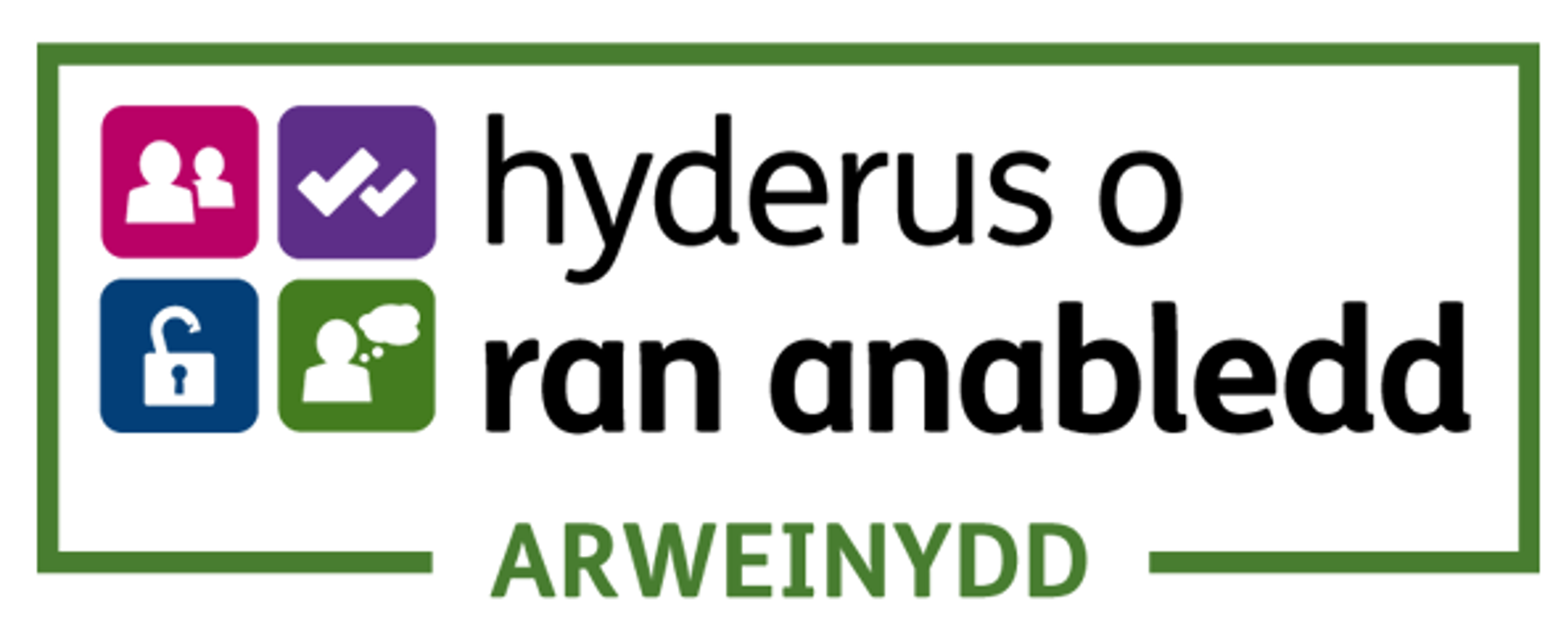 Logo: Hyderus o ran anabledd arweinydd