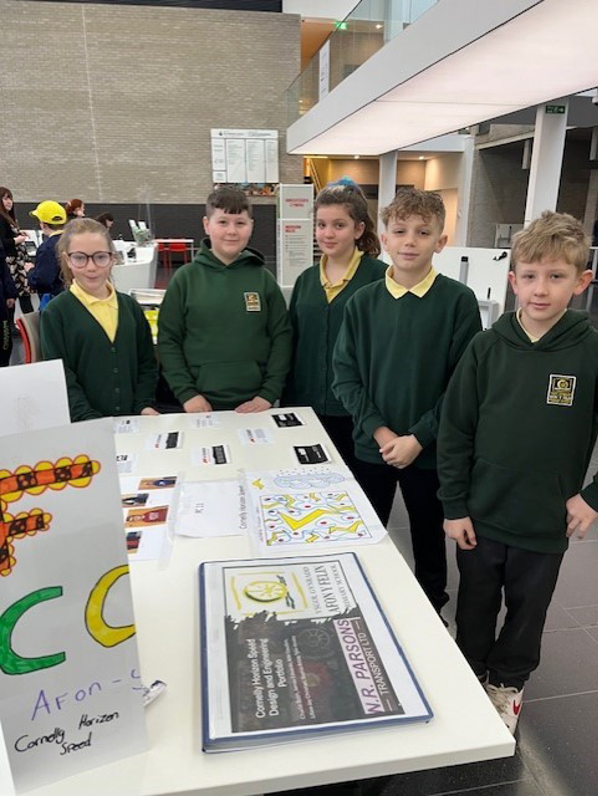 Disgyblion o Ysgol Gynradd Afon y Felin