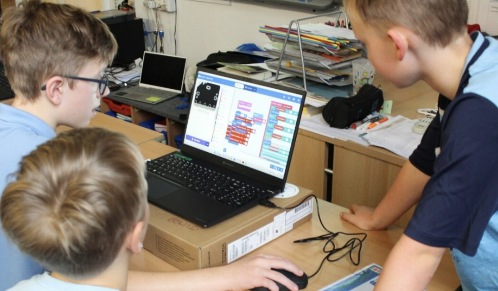 Children using a laptop