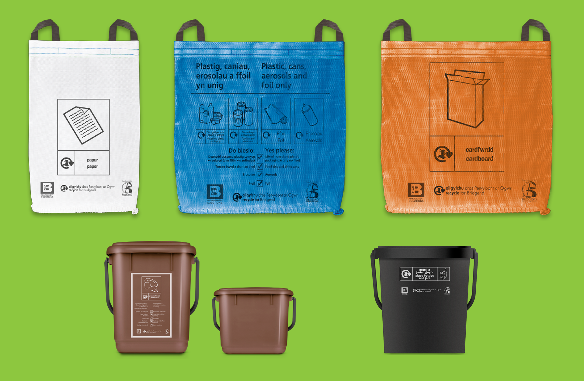 Cynwysyddion ailgylchu