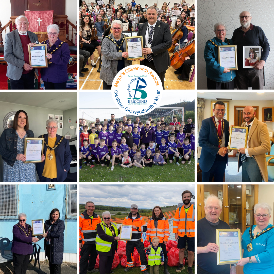 Delwedd o enillwyr Gwobr Dinasyddiaeth y Maer 2025