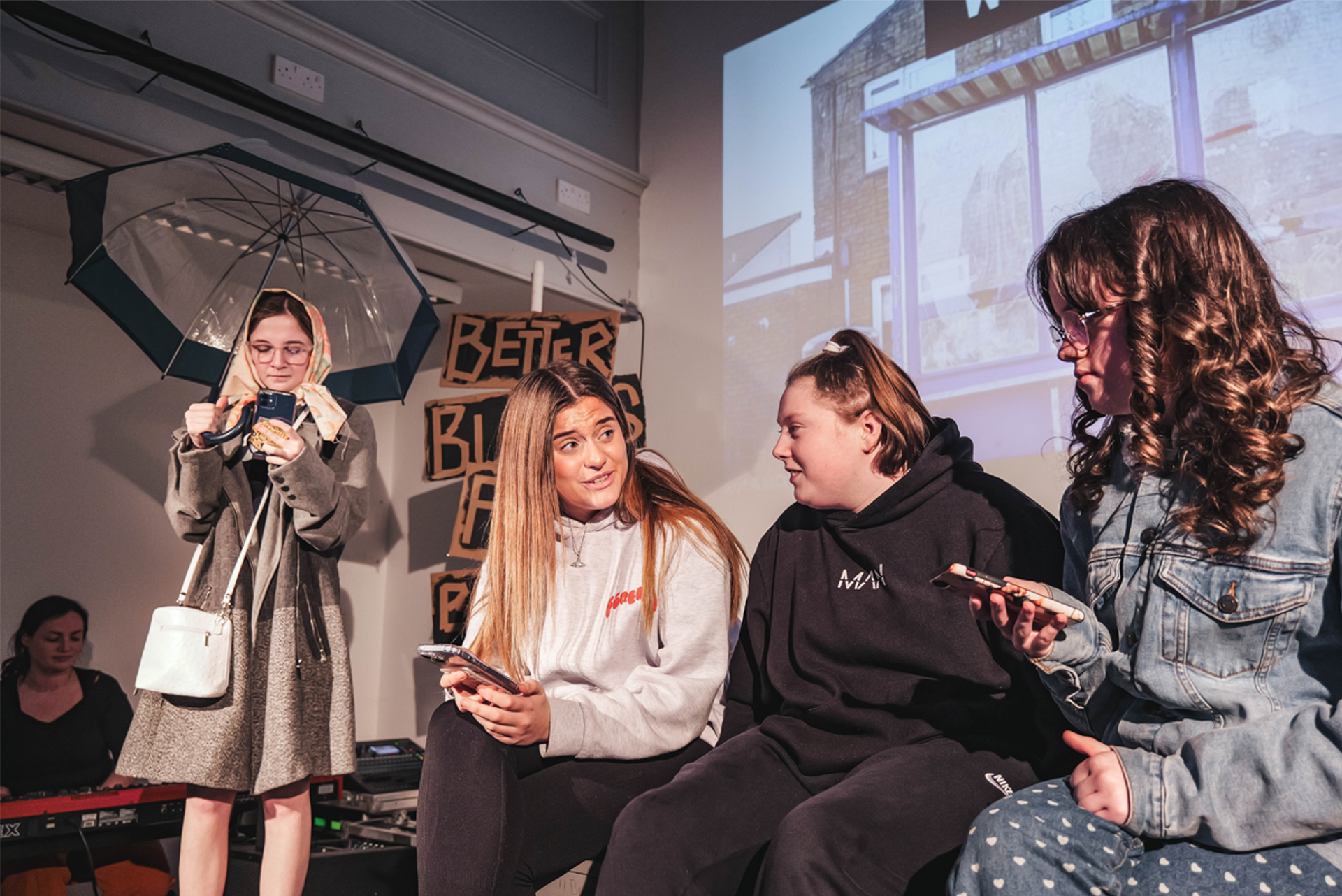 Teenagers taking part in local democracy engagement event