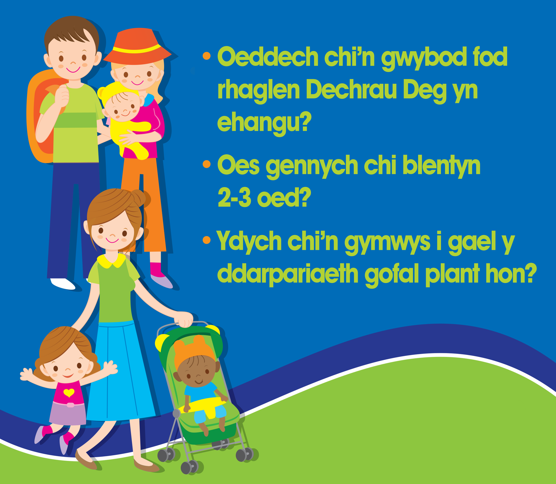 Graffeg Ehangu Rhaglen Gofal Plant Dechrau’n Deg