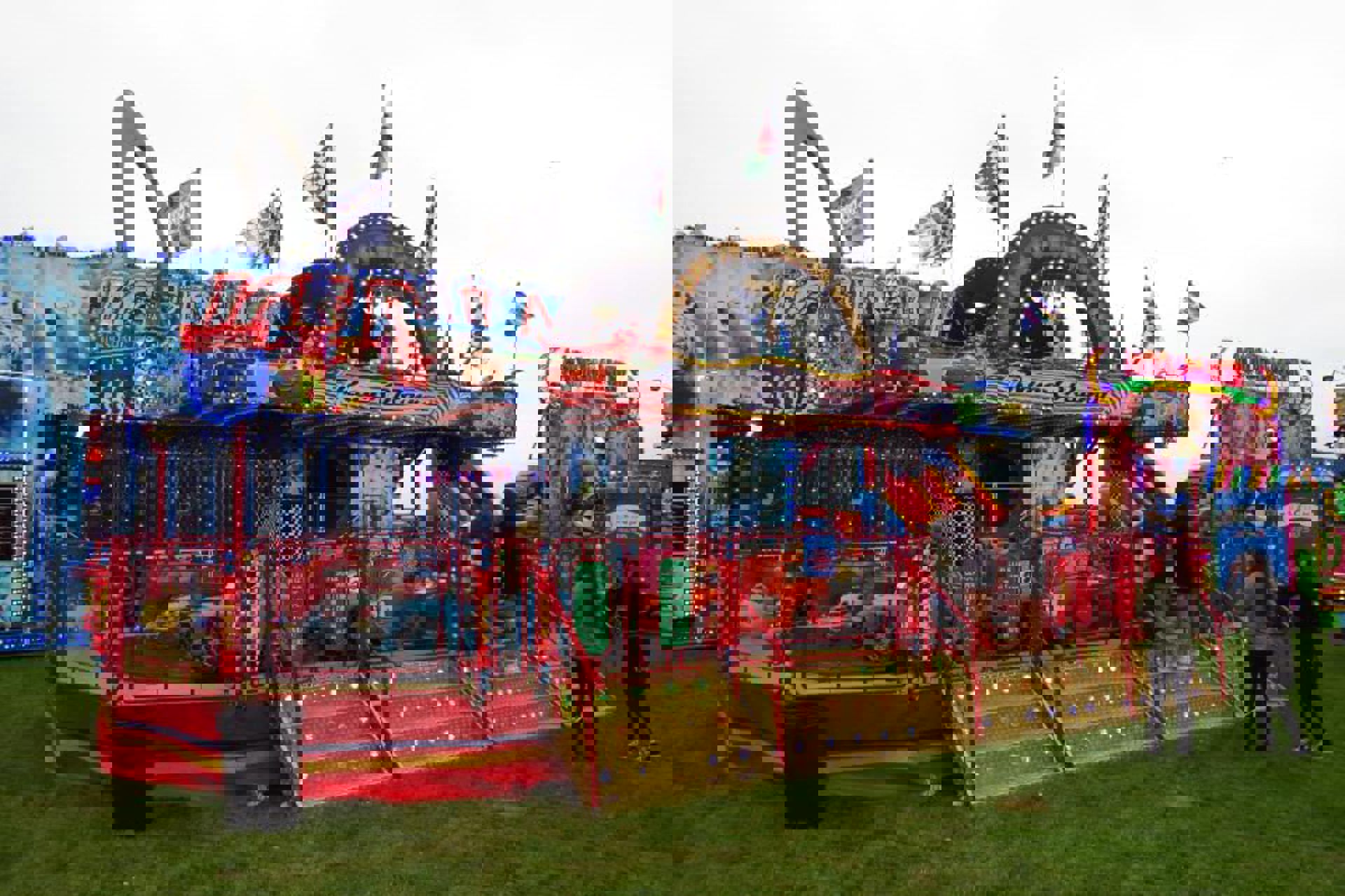 Delwedd o reid ffair hwyl