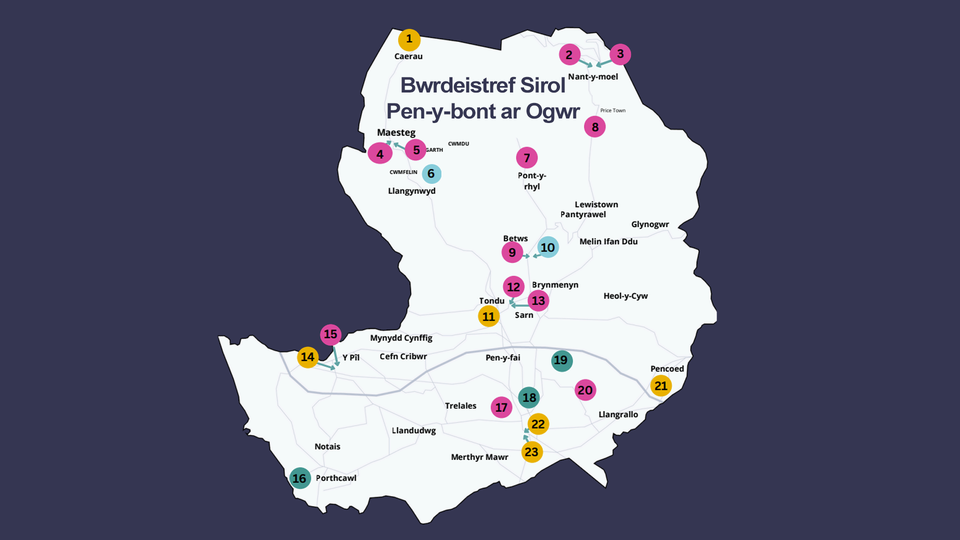 Map Canolfannau Ieuenctid