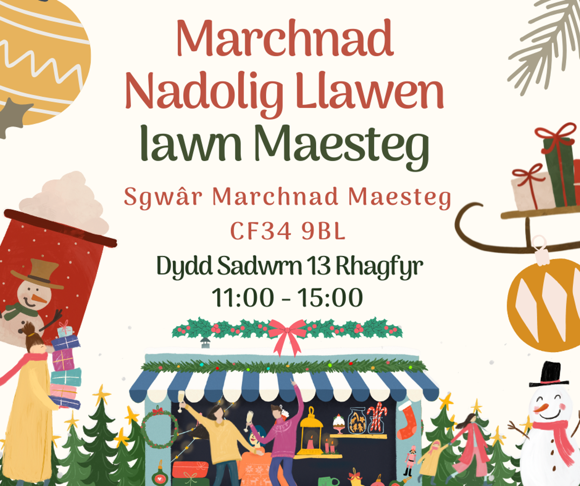 Macrchnad Nadolig Llawen Iawn Maesteg