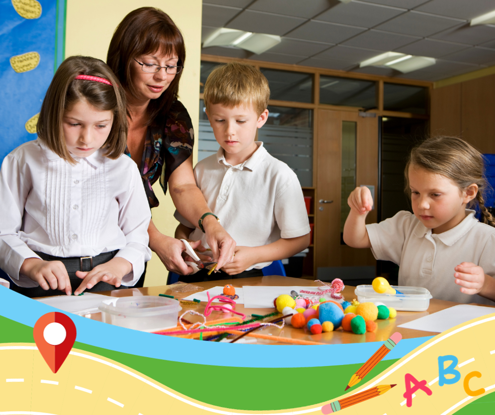 Plant ysgol gynradd mewn gwers grefftau