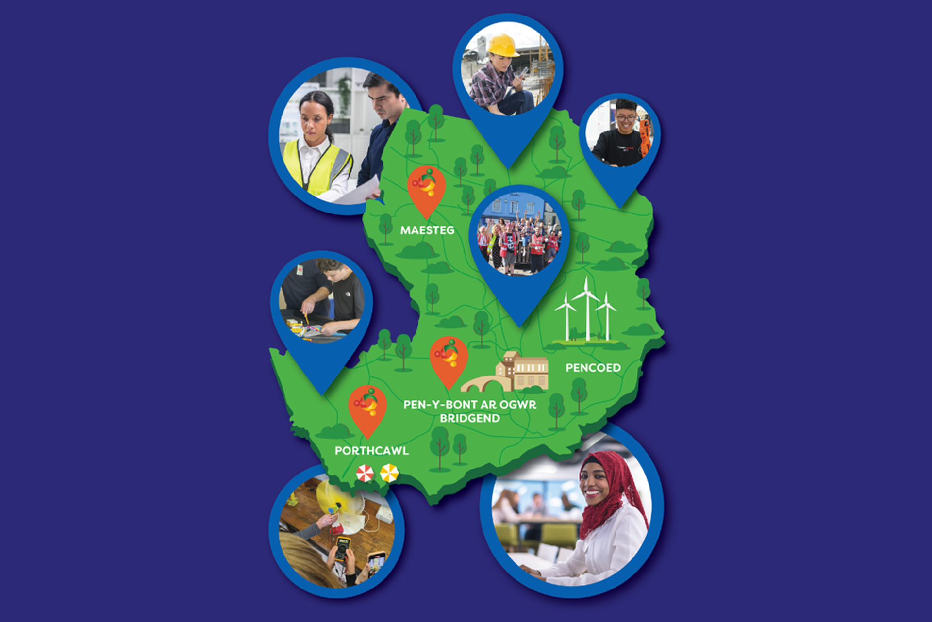 Map of Bridgend County Borough
